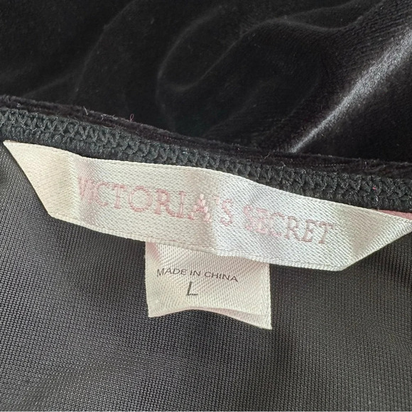 Vintage 90s Victoria’s Secret Large Black Velour Sequin Chemise Lingerie Dress L - Picture 6 of 7